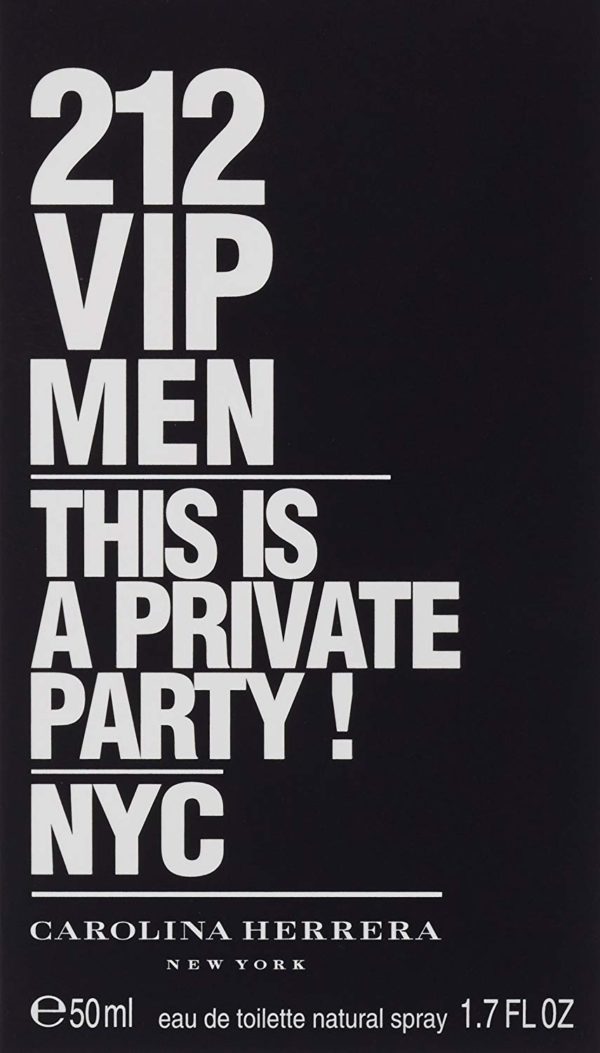 Carolina Herrera 212 VIP EDT for Men, This is A Private Party, 100ml - Image 2
