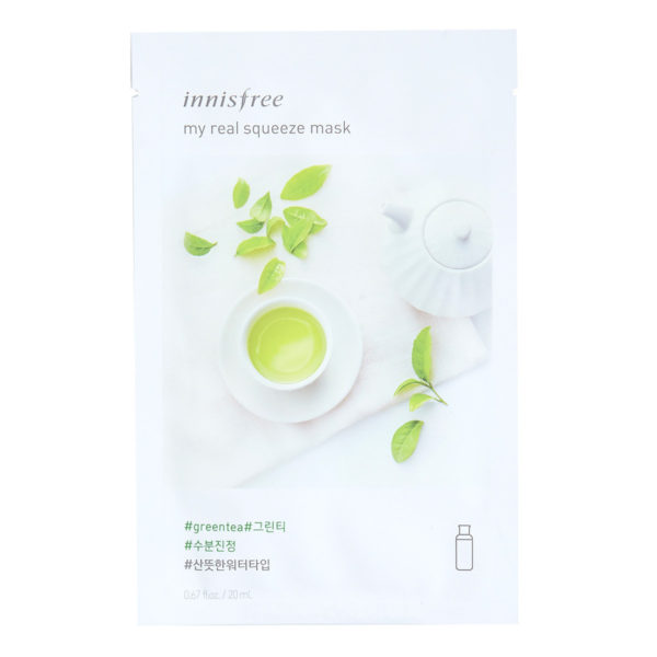 Innisfree My Real Squeeze Mask Sheets, Green Tea, 20ml ( Pack of 7)
