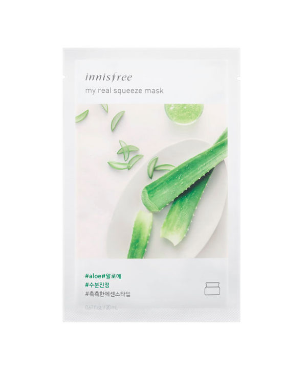 Innisfree My Real Squeeze Mask Sheets, Aloe, 20ml (Pack of 7)